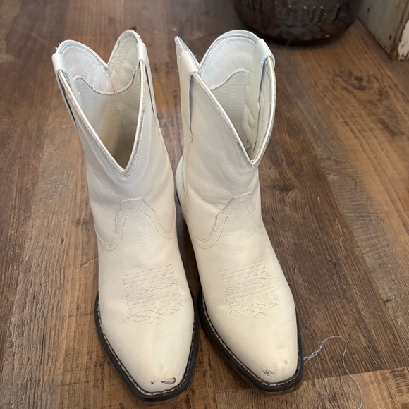 Roper Cowboy Booties Womens 6.5 White Western Cowgirl Short Ankle Boots - Picture 2 of 6